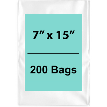 Clear Poly Bags 7"X15" 1.5 Mil 200 Bags